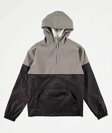 Zine Boys Block Black & Silver Reflective Anorak Windbreaker Jacket