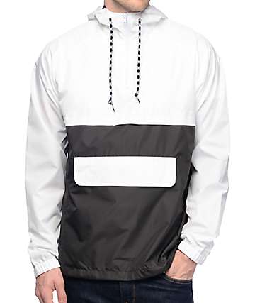 Zine Unlimited chaqueta cortavientos tipo Anorak en blanco y negro