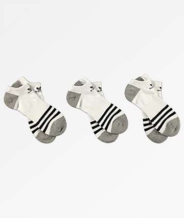 adidas Roller paquete de 3 calcetines invisibles blancos, negros y grises