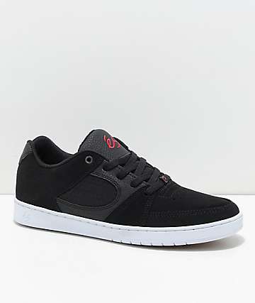 eS Accel Slim zapatos de skate de nubuck negro, rojo y blanco