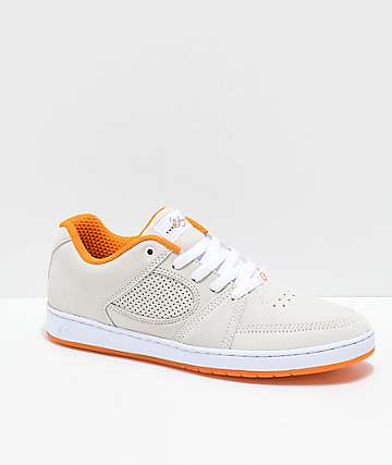 eS x The Nine Club Accel Slim zapatos de skate de ante naranja y blanca
