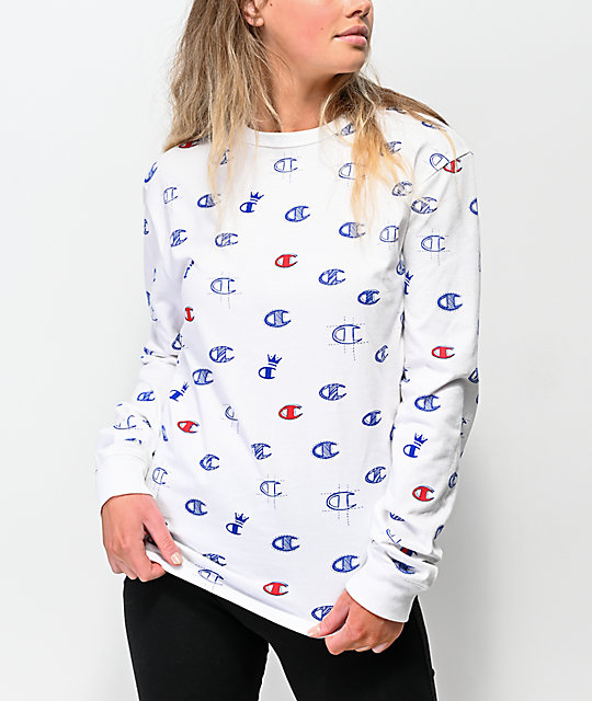 champion shirt with logo all over