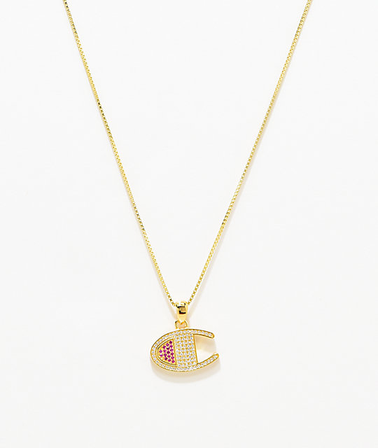 Champion Heritage C Gold Pendant Necklace Zumiez