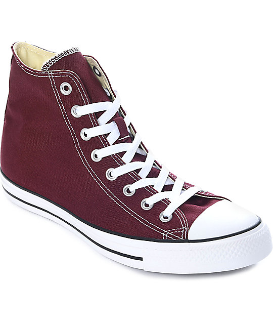 burgundy converse high tops womens