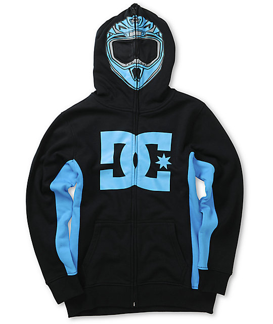 DC Boys Moto Full Zip Up Face Mask Hoodie | Zumiez