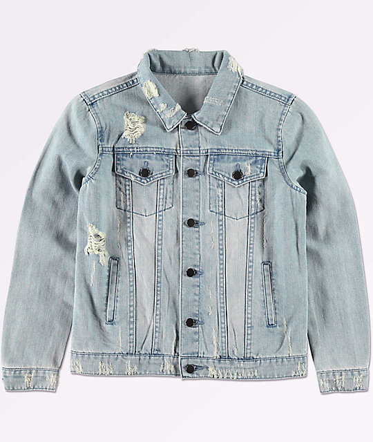 Elwood Boys Trucker Light Blue Denim Jacket Zumiez