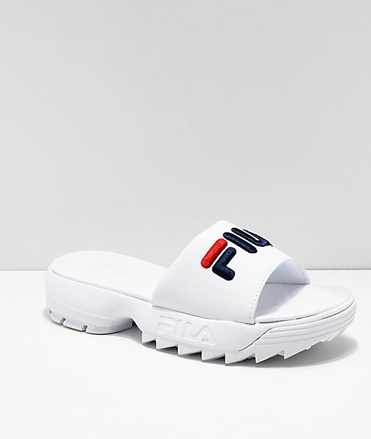 fila white slides