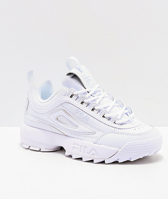 fila white disruptor ii premium trainers