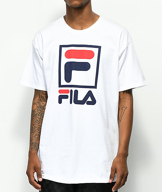 white fila shirt mens