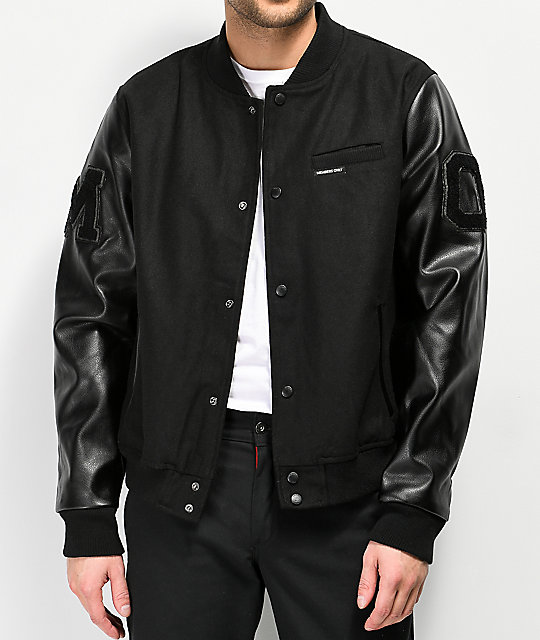 Members Only Black Wool Varsity Jacket Zumiez