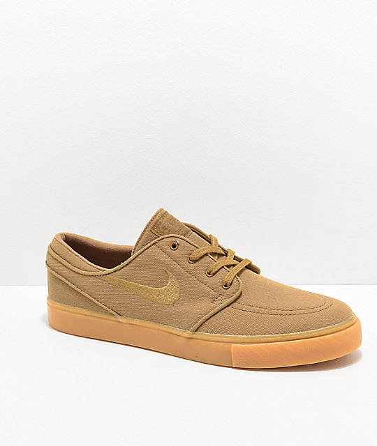 Nike SB Janoski Golden Beige & Gum Canvas Skate Shoes | Zumiez Nike SB Janoski Golden Beige & Gum Canvas Skate Shoes | Zumiez