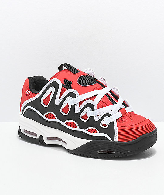 Osiris D3 2001 Red, Black & White Skate Shoes Zumiez