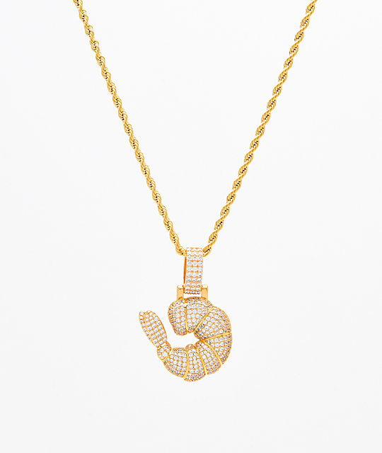 Supreme Patty X The Gold S Micro Diamond Shrimp Gang Pendant Supreme Patty X The Gold S Micro Diamond Shrimp Gang Pendant Chain Zumiez