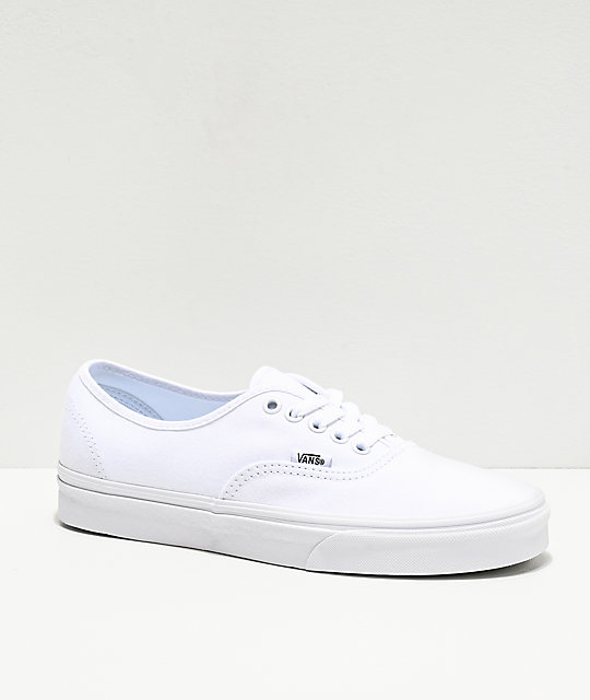 vans authentic white canvas