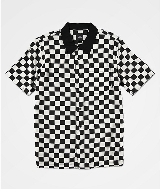white shirt with black checks