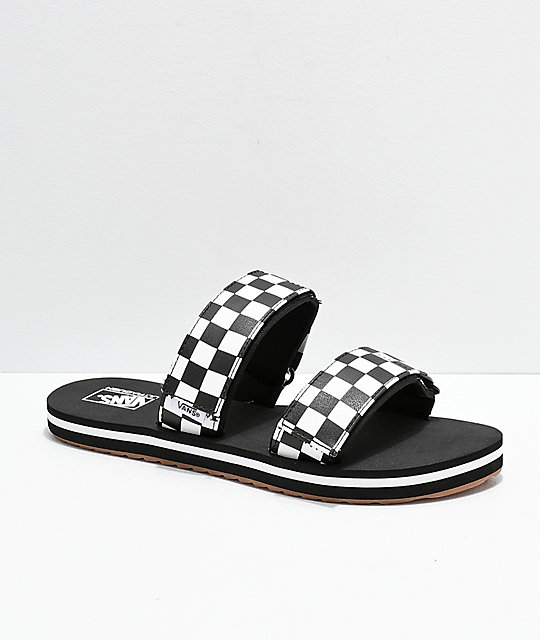 checkered vans flip flops