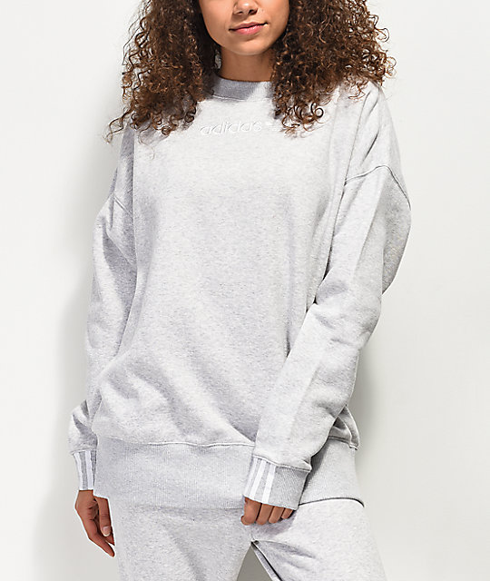 adidas Coeeze Light Grey Crew Neck Sweatshirt adidas Coeeze Light Grey Crew Neck Sweatshirt