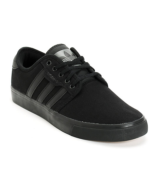  adidas  Seeley All  Black  Canvas Shoes  Zumiez