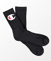 Champion Big C Black Crew Socks