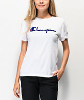 Champion OG Direct Flock Script White T-Shirt