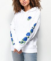 Empyre Fredia Blue Rose White Hoodie