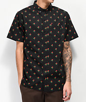 Empyre Tate Black Short Sleeve Button Up T-Shirt