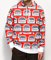 HUF x Budweiser Label Red & White Hoodie