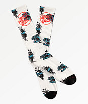 Santa Cruz Wall Hand White Crew Socks