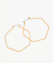Stone + Locket 2.25" Hexagon Hoop Earrings