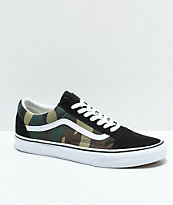 Vans Old Skool Woodland Camo & Black Skate Shoes