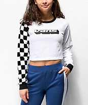 Vans Superspeedee White Crop Long Sleeve T-Shirt