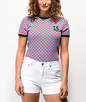 Vans x T&C Surf Designs Pink Checkerboard Ringer T-Shirt