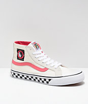 Vans x T&C Surf Designs Sk8-Hi 138 Deconstructed Cream & Pink Skate Shoes
