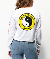 Vans x T&C Surf Designs White Crop Long Sleeve T-Shirt