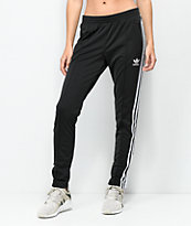adidas 3 Stripe Black Track Pants
