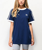 adidas 3-Stripe Dark Blue T-Shirt