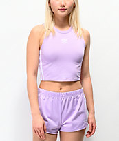 adidas 3 Stripe Purple Glow Crop Tank Top