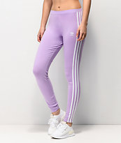 adidas 3 Stripe Purple Glow Leggings