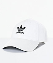 adidas Men's Trefoil Curved Bill White Strapback Hat
